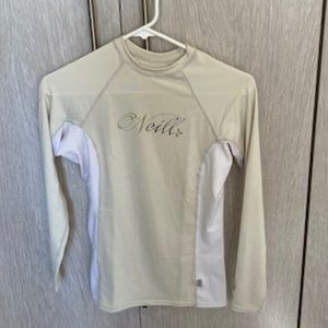 O’Neill Crème/White Rashguard Size Small